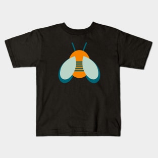 Lucky Bee - Cute Retro Bee in Orange and Aqua Kids T-Shirt